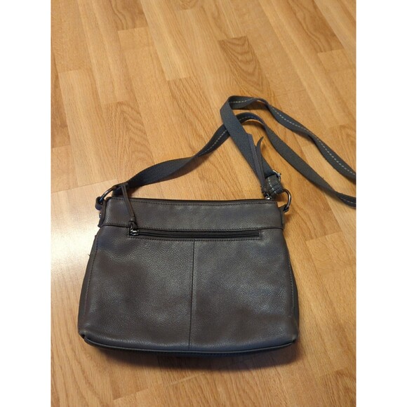 The Sak Reseda Shoulder Bag Purse Slate Gray Leather Zippers - Picture 3 of 8